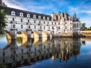 Chateau de Chenonceau on the Cher River, Loire Valley, France.