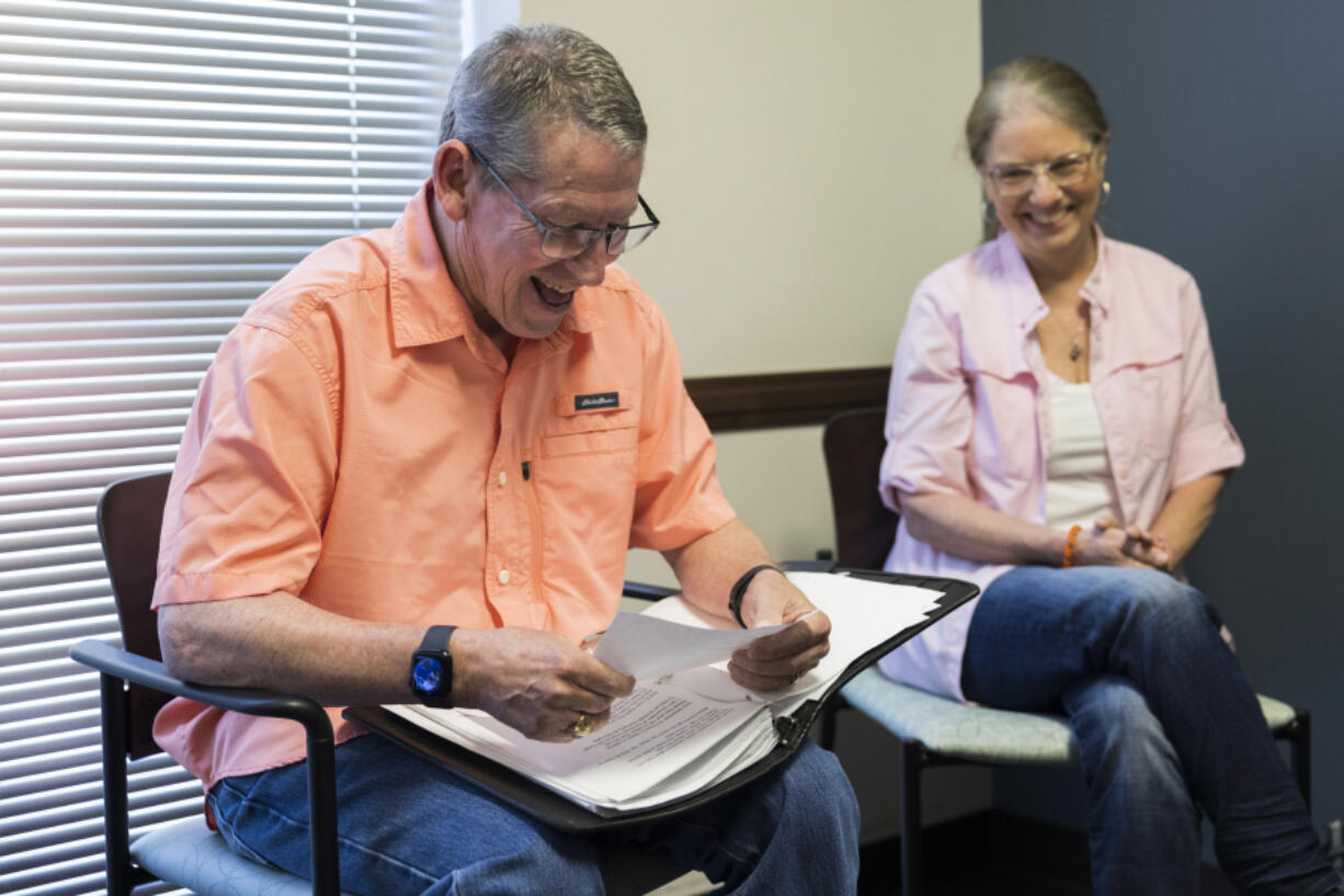 Ray Hart, a 62-year-old stroke survivor, works on singing songs to help recall words and language during a music therapy session May 16 at Sentara Fort Norfolk Plaza in Norfolk, Va.