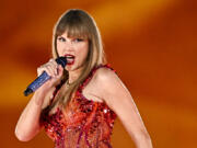 Taylor Swift performs onstage at the Paris La Defense Arena in Nanterre, France, on May 9, 2024.