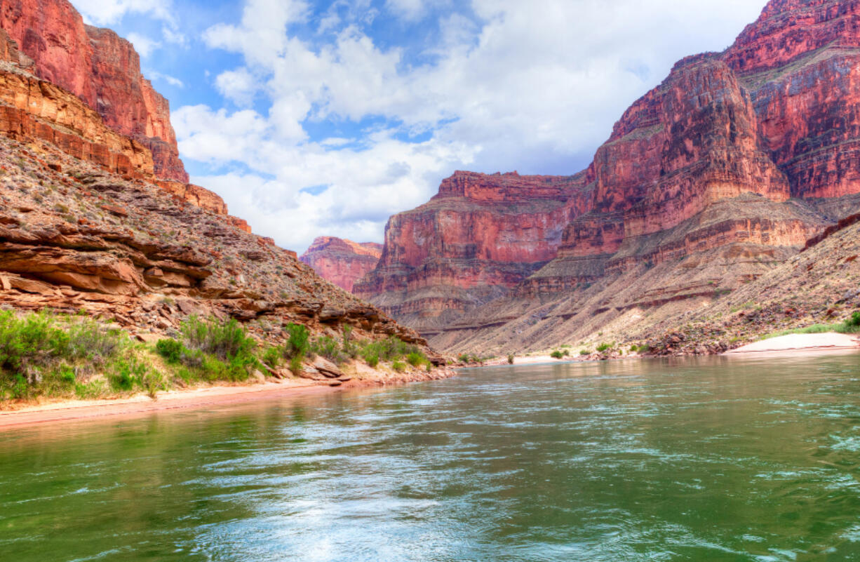 The Colorado River flowing through Grand Canyon.