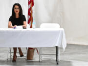 U.S. Rep. Lauren Boebert attends a debate between Republican candidates running in the 4th Congressional District primary race at the Stratton Activity Center in Stratton, Colorado, on June 6, 2024.