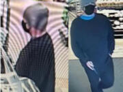 Clark County Sheriff&rsquo;s Office
A suspect in a April armed robbery is seen in survalince footage.