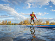 Stand-up paddleboarding is becoming increasingly popular.