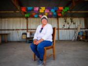 Maria Catalan, founder of the organic Catalan Family Farms, looks on from the production shed in Hollister, California, on Tuesday, June 19, 2024.