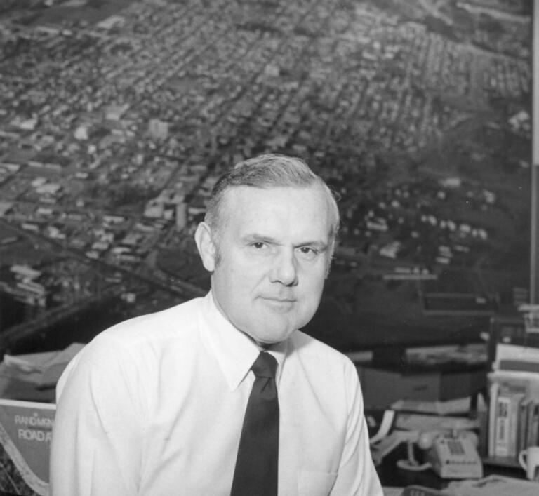 The Columbian files
Tom Koenninger, seen in this photo shot in The Columbian&rsquo;s newsroom in 1984, was the newspaper&rsquo;s editor when Mount St. Helens erupted. (Photos by Amanda Cowan/The Columbian)