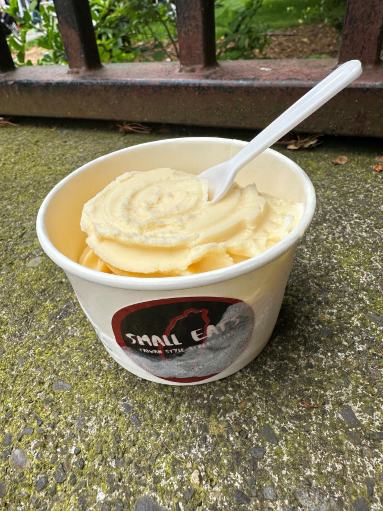 Small Eats stations at the Vancouver Farmers Market where it serves Honeysuckle Ice Cream.