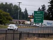 A motorist prepares to head southbound on Interstate 5 from the Northeast 179th Street interchange in Ridgefield on Monday morning. The state plans to install roundabouts there.