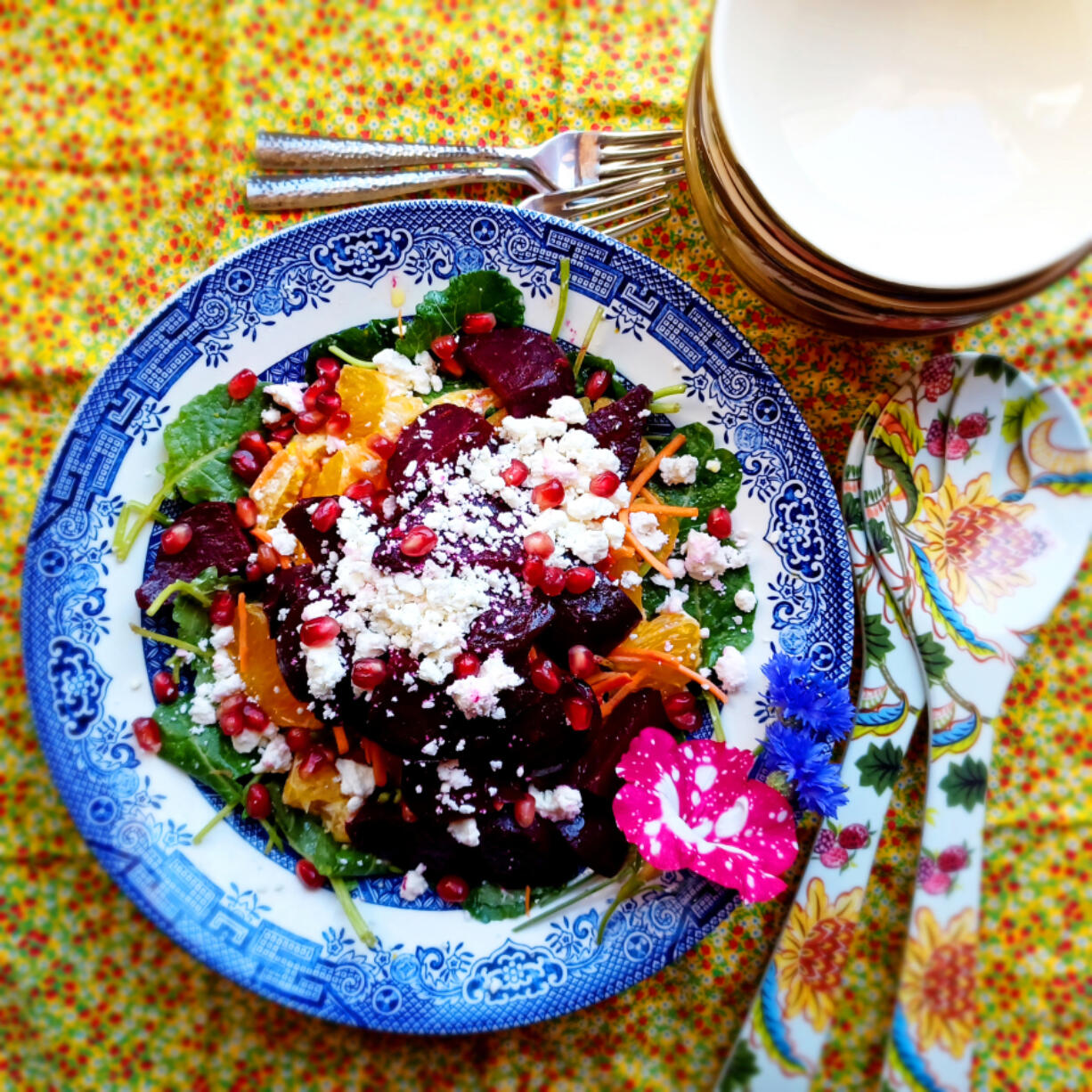 This vibrant summer salad pairs roasted beets with citrusy zing from orange and crunch from jewel-like pomegranate seeds.