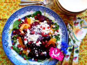 This vibrant summer salad pairs roasted beets with citrusy zing from orange and crunch from jewel-like pomegranate seeds.