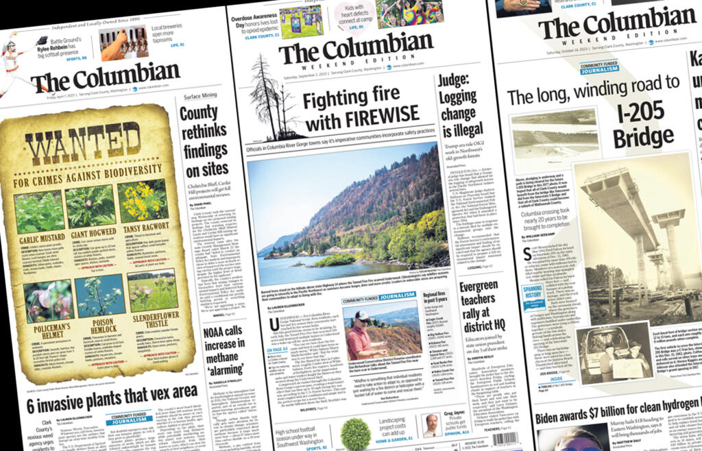 The Columbian won a number of awards from the Society for Professional Journalism for 2023, including for page design.