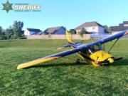 A plane crashed on the Horizon Middle School football field in Spokane Valley Monday. No one was injured.