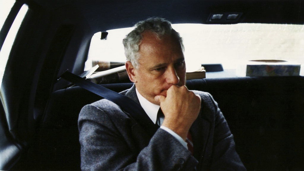 FILE - In this July 1990 photo, Oregon Gov. Neil Goldschmidt pauses during a road trip through the Columbia Gorge in Oregon. Goldschmidt, a former Oregon governor whose confession that he had sex with a 14-year-old girl in the 1970s blackened what had been a nearly sterling reputation, has died. He was 83.