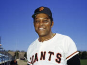 FILE - San Francisco Giants' Willie Mays poses for a photo during baseball spring training in 1972. Mays, the electrifying “Say Hey Kid” whose singular combination of talent, drive and exuberance made him one of baseball’s greatest and most beloved players, has died. He was 93. Mays' family and the San Francisco Giants jointly announced Tuesday night, June 18, 2024, he had “passed away peacefully” Tuesday afternoon surrounded by loved ones.
