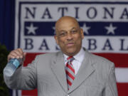 FILE - Hall of Famer Orlando Cepeda attends Baseball Hall of Fame induction ceremonies July 28, 2013, in Cooperstown, N.Y. Cepeda, the slugging first baseman nicknamed “Baby Bull” who became a Hall of Famer among the early Puerto Ricans to star in the major leagues, has died. He was 86. The San Francisco Giants and his family announced the death Friday night, June 28, 2024, and a moment of silence was held on the scoreboard at Oracle Park midway through a game against the Los Angeles Dodgers.