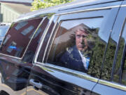 Former President Donald Trump arrives to the Capitol Hill Club, Thursday, June 13, 2024, in Washington.