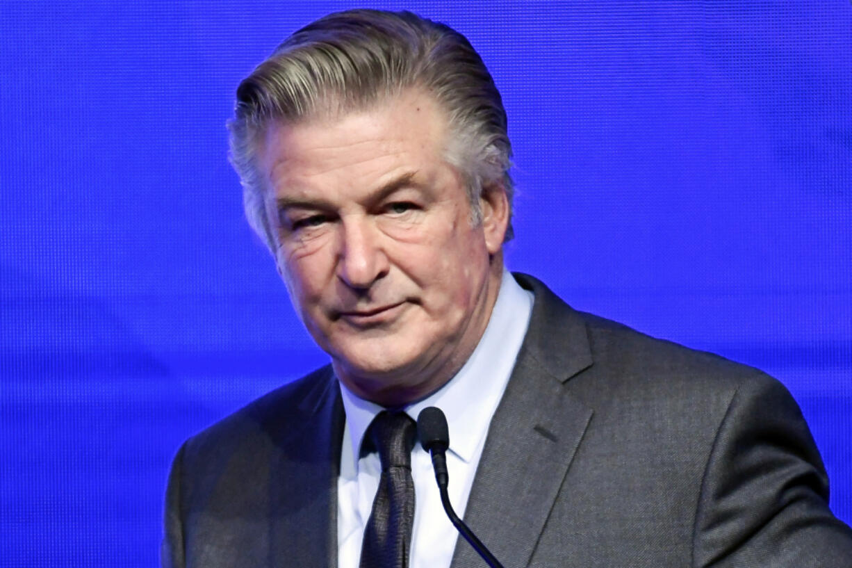 FILE - Alec Baldwin emcees the Robert F. Kennedy Human Rights Ripple of Hope Award Gala at New York Hilton Midtown on Dec. 9, 2021, in New York. On Friday, May 24, 2024, a New Mexico judge rejected a request by Baldwin to dismiss the sole criminal charge against him in a fatal shooting on the set of &ldquo;Rust,&rdquo; keeping the case on track for a trial this summer.