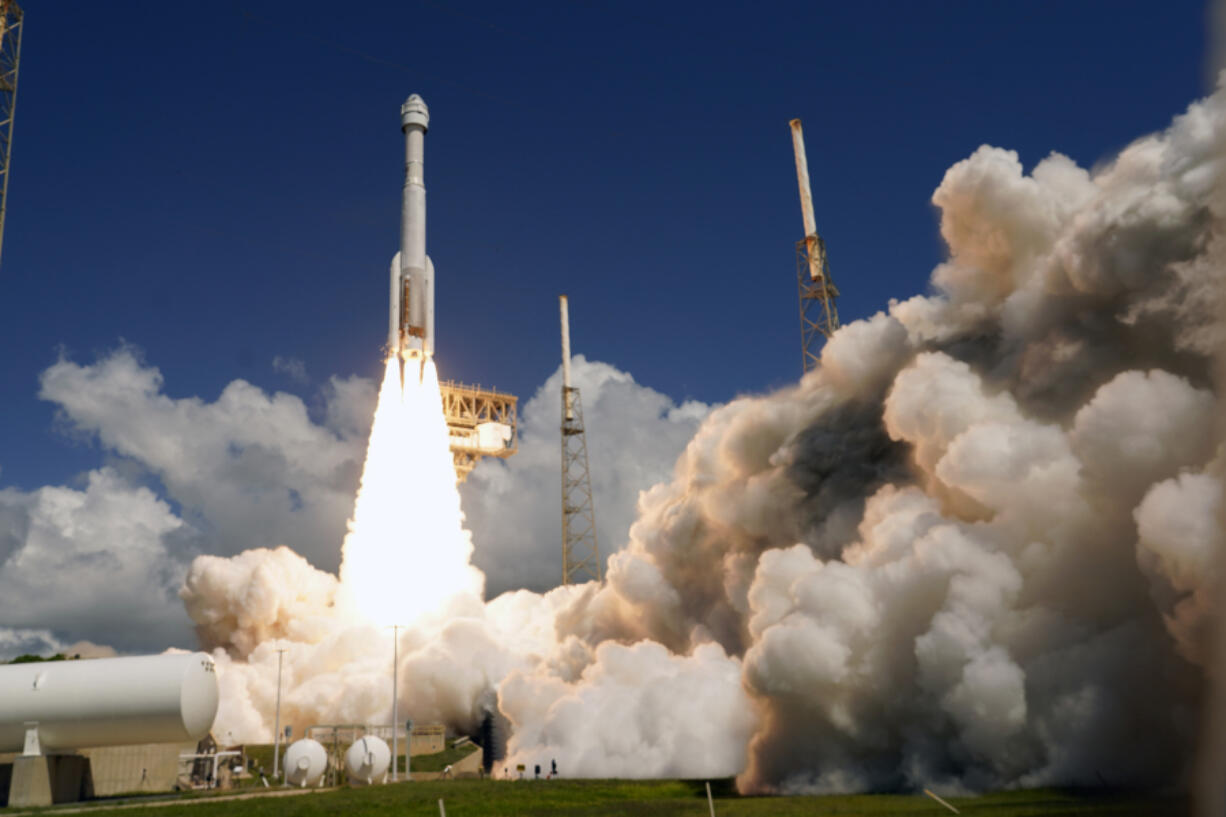 Boeing&rsquo;s Starliner capsule atop an Atlas V rocket lifts off from Space Launch Complex 41 at the Cape Canaveral Space Force Station on a mission to the International Space Station, Wednesday, June 5, 2024, in Cape Canaveral, Fla.