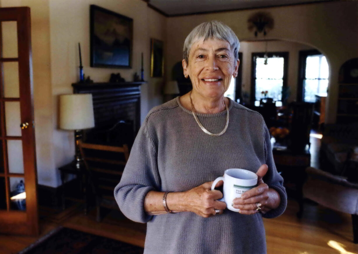 FILE - Author Ursula Le Guin appears in a 1972 photo. Le Guin&rsquo;s family has donated their three-story house to the Portland, Oregon-based community nonprofit for what will become the Ursula K. Le Guin Writers Residency. Le Guin, the award-winning science fiction and fantasy writer who explored feminist themes and was best known for her Earthsea books, died Jan. 22, 2018, at 88.