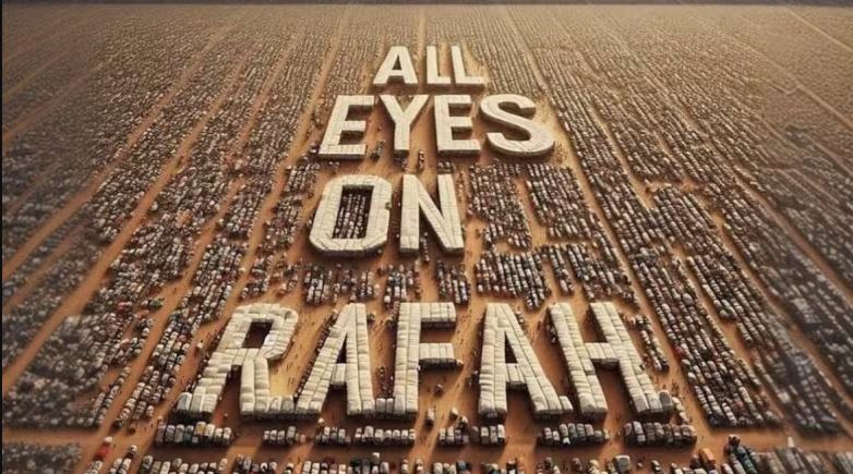 What appears to be an AI image featuring tents that spell out the words 'All eyes on Rafah' has been shared more than 47 million times on Instagram. The viral post was meant to shed light on what Palestinians are facing in Gaza, but it's prompting criticism about what narratives emerge on social media.