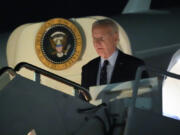 President Joe Biden arrives on Air Force One, Monday, June 3, 2024, at Andrews Air Force Base, Md.