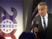 FILE - Independent presidential candidate Robert F. Kennedy Jr. speaks during a campaign event, Tuesday, Nov. 14, 2023, in Columbia, S.C. Independent presidential candidate Robert F. Kennedy Jr. filed paperwork Thursday, June 20, 2024 to get on the ballot for the November election in swing-state Pennsylvania, the state&rsquo;s election office said.