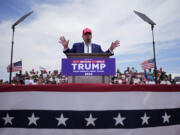 Republican presidential candidate, former President Donald Trump speaks at a campaign rally Sunday, June 9, 2024, in Las Vegas.