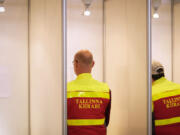 Ambulance workers fill their ballots during the European Parliament election in Tallinn, Estonia, Sunday, June 9, 2024. Polling stations opened across Europe on Sunday as voters from 20 countries cast ballots in elections that are expected to shift the European Union&#039;s parliament to the right and could reshape the future direction of the world&#039;s biggest trading bloc.