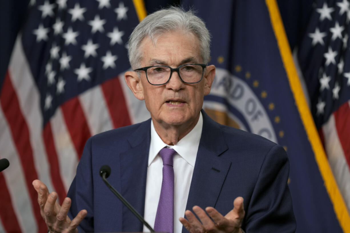 FILE - Federal Reserve Board Chair Jerome Powell speaks during a news conference at the Federal Reserve in Washington, May 1, 2024.