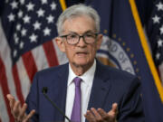 FILE - Federal Reserve Board Chair Jerome Powell speaks during a news conference at the Federal Reserve in Washington, May 1, 2024.