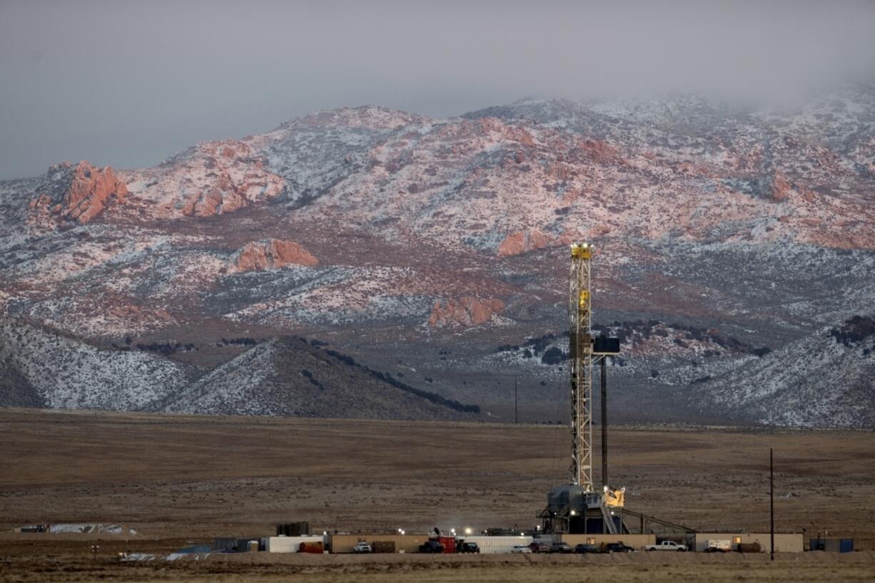 FILE - A drill rig stands at a Fervo Energy geothermal site under construction near Milford, Utah, Nov. 26, 2023. Southern California Edison will purchase electricity from Fervo Energy, Fervo announced on Tuesday, June 25, 2024.