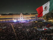 President-elect Claudia Sheinbaum addresses supporters at the Zocalo, Mexico City&rsquo;s main square, after the National Electoral Institute announced she held an irreversible lead in the election, early Monday, June 3, 2024.