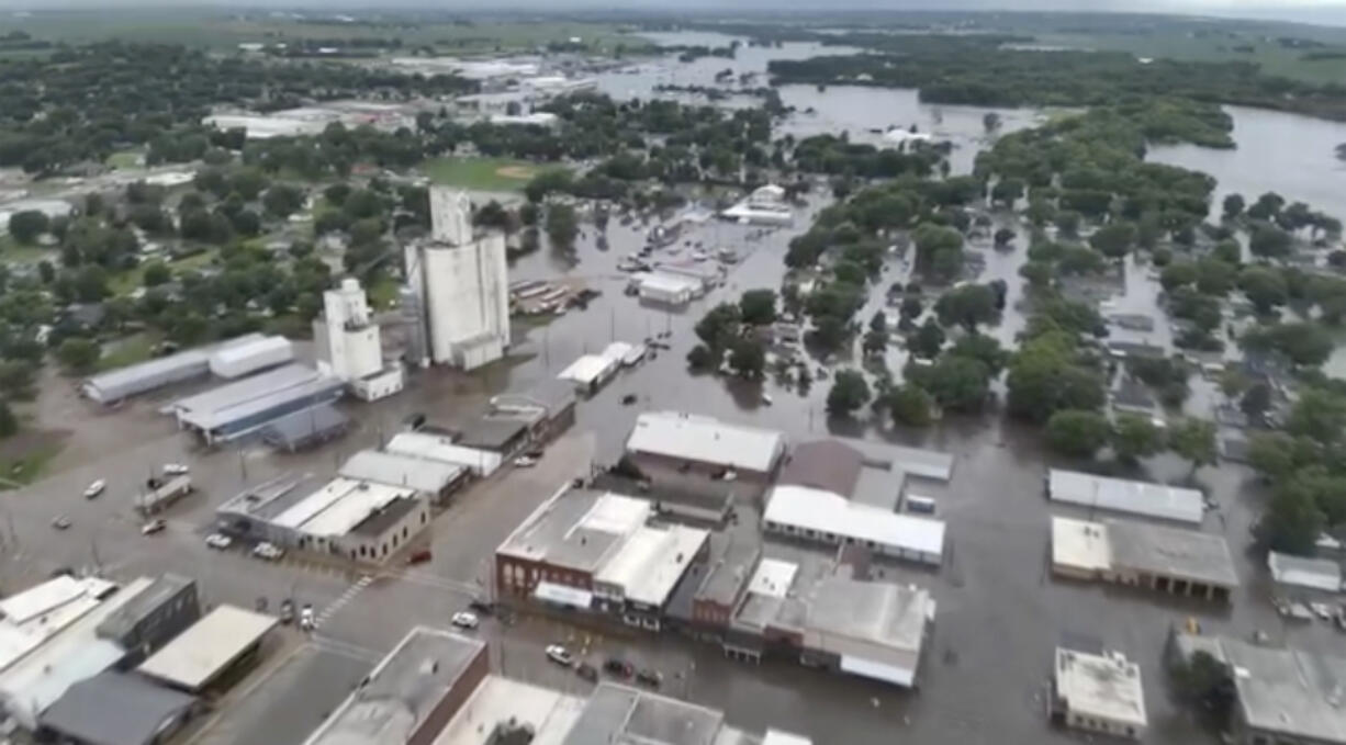 This image provided by Sioux County Sheriff  shows City of Rock Valley, Iowa on Saturday, June 22, 2024.  Gov.