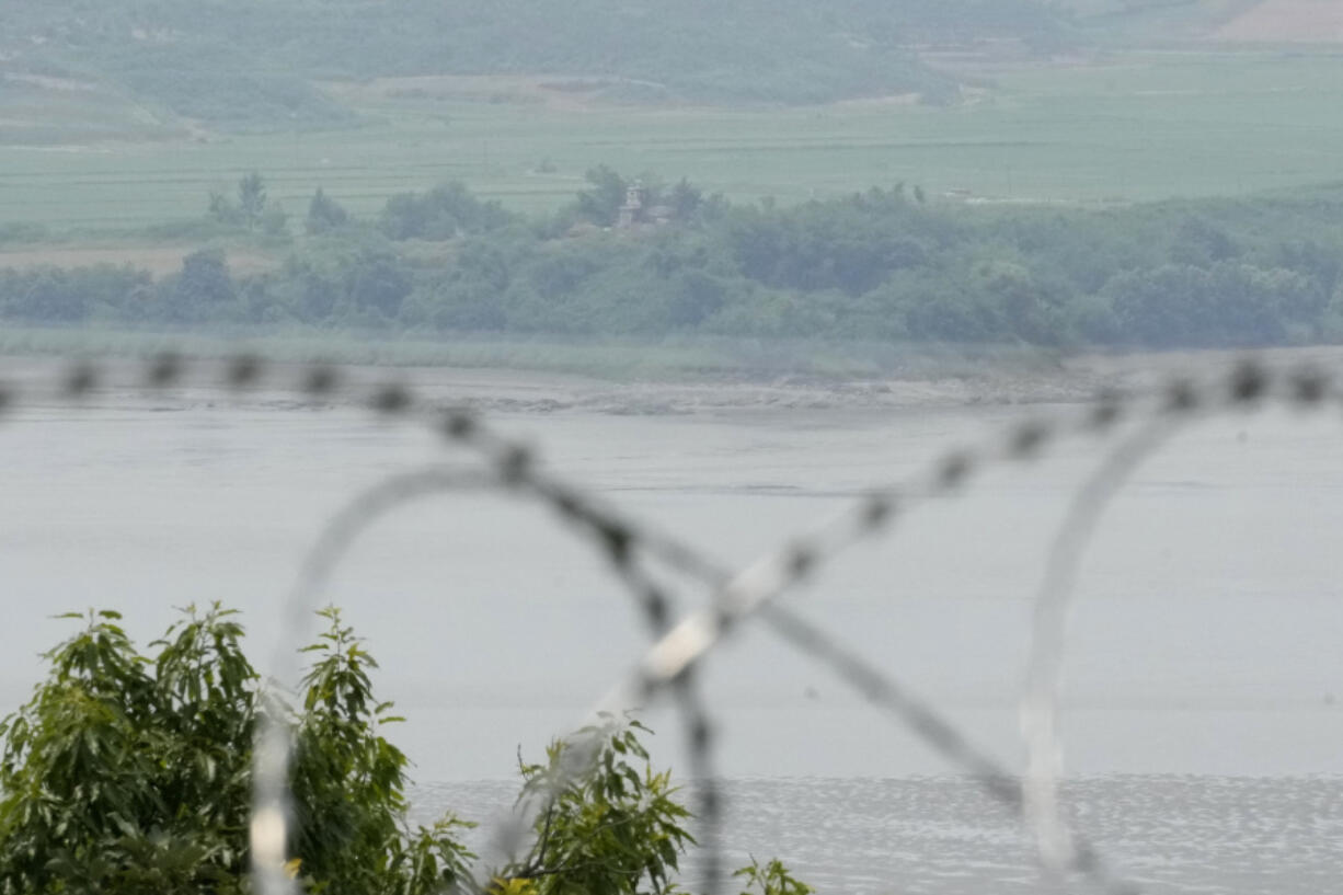 North Korea&rsquo;s military guard post is seen in Paju, South Korea, Friday, June 21, 2024. South Korea summoned the Russian ambassador to protest the country&rsquo;s new defense pact with North Korea on Friday, as border tensions continued to rise with vague threats and brief, seemingly accidental incursions by North Korean troops.