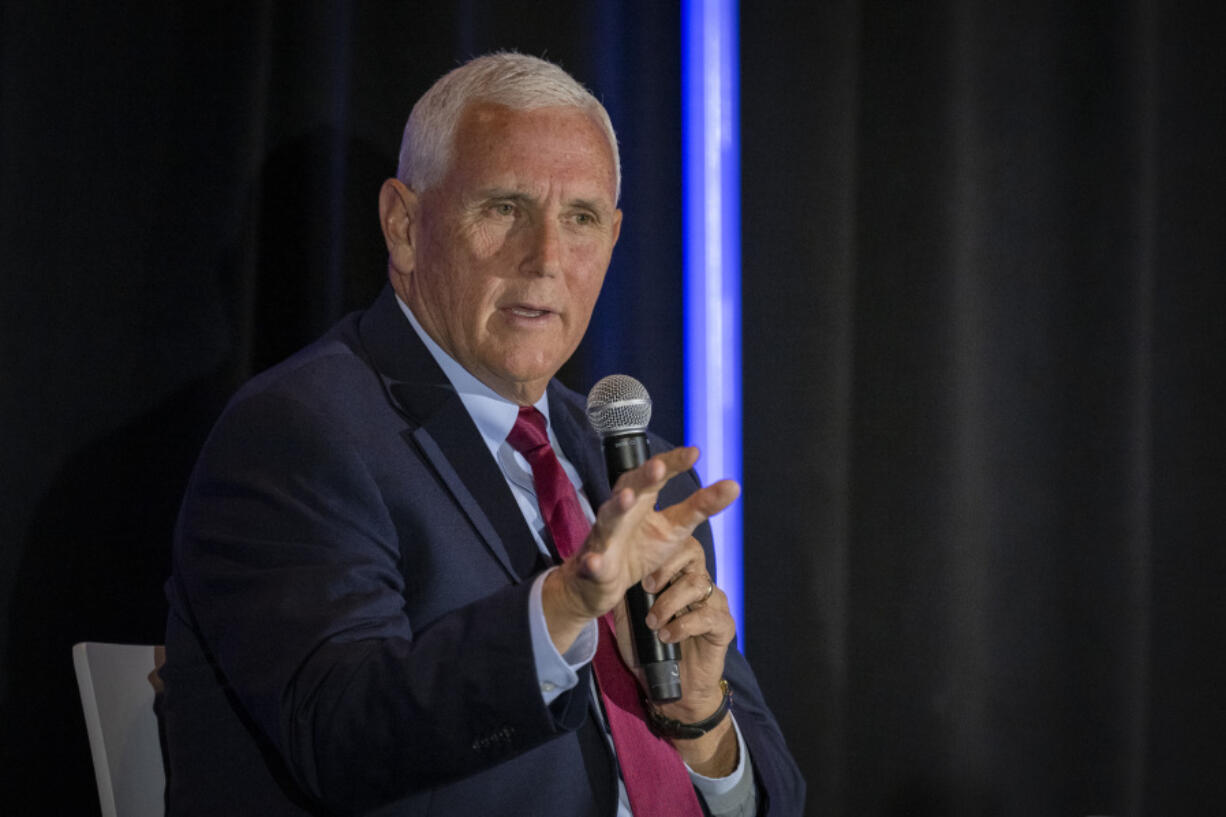 Former Vice President Mike Pence Mike Pence speaks at a luncheon hosted by the Ethics and Religious Liberty Commission during a Southern Baptist Convention annual meeting Tuesday, June 11, 2024, in Indianapolis.