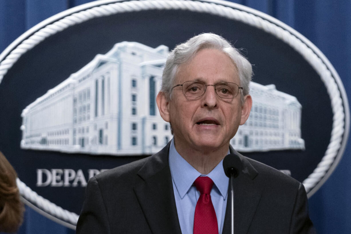 Attorney General Merrick Garland speaks during a news conference at the Department of Justice headquarters in Washington, Thursday, May 23, 2024. The Justice Department has filed a sweeping antitrust lawsuit against Ticketmaster and parent company Live Nation Entertainment, accusing them of running an illegal monopoly over live events in America and driving up prices for fans. The lawsuit was filed Thursday in New York and was brought with 30 state and district attorneys general. .