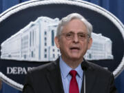 Attorney General Merrick Garland speaks during a news conference at the Department of Justice headquarters in Washington, Thursday, May 23, 2024. The Justice Department has filed a sweeping antitrust lawsuit against Ticketmaster and parent company Live Nation Entertainment, accusing them of running an illegal monopoly over live events in America and driving up prices for fans. The lawsuit was filed Thursday in New York and was brought with 30 state and district attorneys general. .