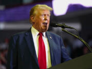 FILE - Republican presidential candidate former President Donald Trump speaks at a campaign rally, June 22, 2024, at Temple University in Philadelphia. The federal judge presiding over Trump&#039;s classified documents prosecution is hearing arguments Monday, June 24, on whether to bar him from public comments that prosecutors say could endanger the lives of FBI agents working on the case. Special counsel Jack Smith&#039;s team says the restrictions are necessary in light of Trump&#039;s false comments that the FBI agents who searched his Mar-a-Lago estate for classified documents were out to kill him and his family.