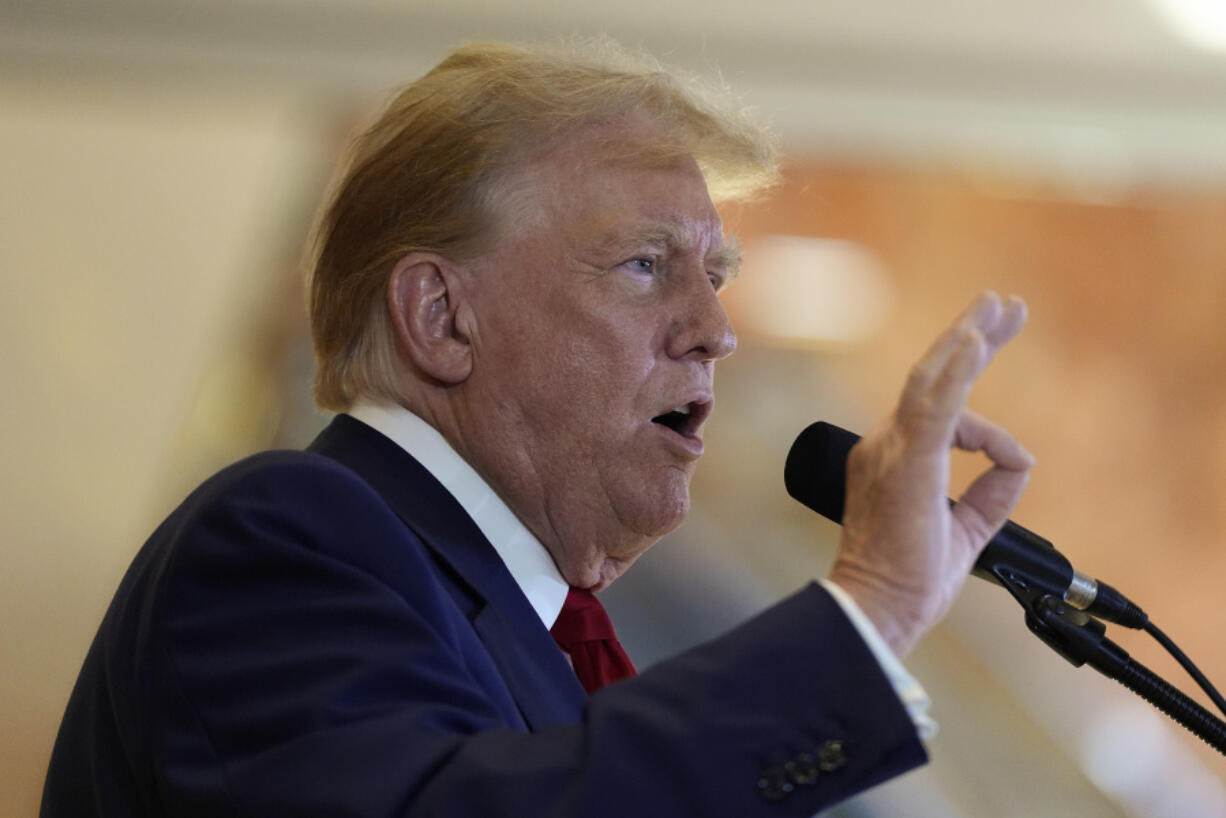 Former President Donald Trump speaks during a news conference at Trump Tower, Friday, May 31, 2024, in New York. A day after a New York jury found Donald Trump guilty of 34 felony charges, the presumptive Republican presidential nominee addressed the conviction and likely attempt to cast his campaign in a new light.