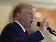 Former President Donald Trump speaks during a news conference at Trump Tower, Friday, May 31, 2024, in New York. A day after a New York jury found Donald Trump guilty of 34 felony charges, the presumptive Republican presidential nominee addressed the conviction and likely attempt to cast his campaign in a new light.