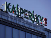 FILE - The sign is seen above the headquarters of Kaspersky Lab in Moscow Monday, Jan. 30, 2017. The cybersecurity firm Kaspersky has denied it is a security threat after the U.S. Commerce Department banned use of its software in the United States. Kaspersky said in a statement that the Commerce Department&rsquo;s decision, announced Thursday, June 20, 2024, would not affect its ability to sell and promote its cyber threat intelligance offerings and training in the U.S.