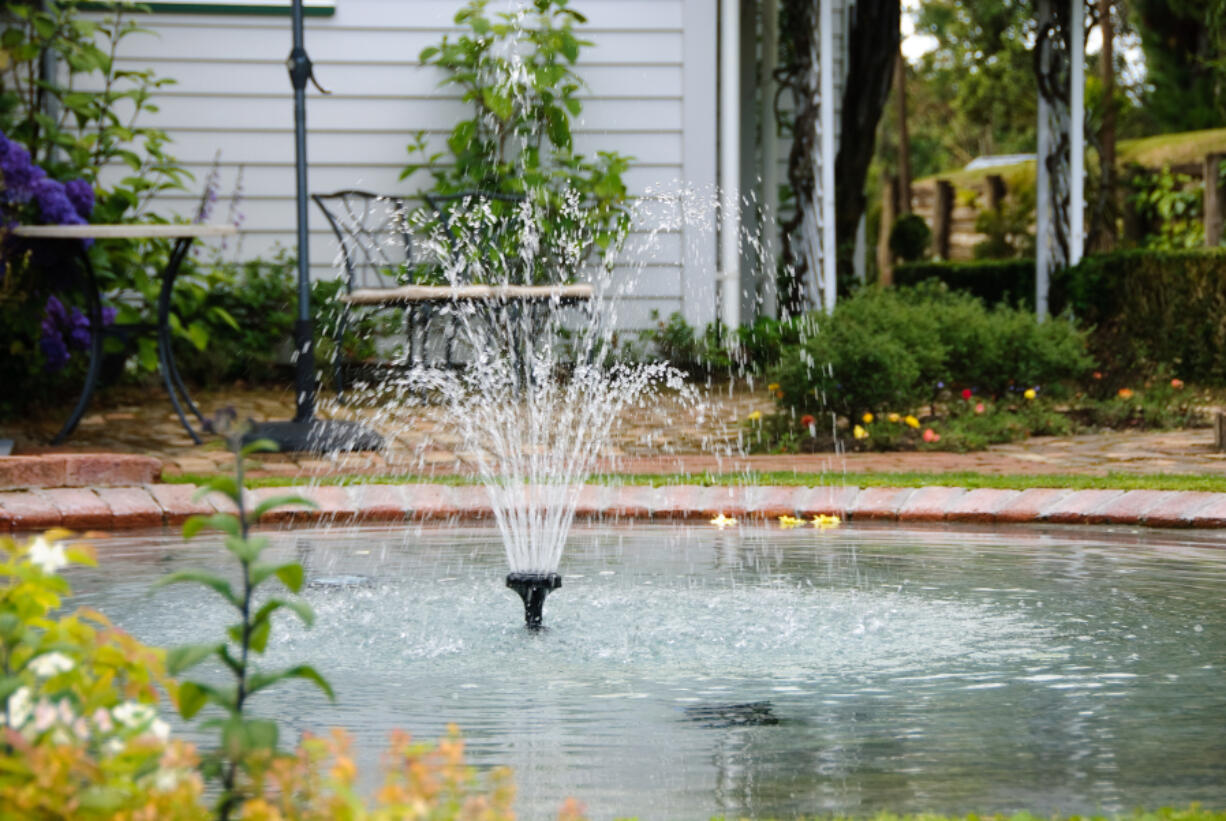 Outdoor fountains offer a unique centerpiece for your yard.