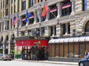 The entrance to the Pfister Hotel on North Jefferson Street in downtown Milwaukee. According to Upgraded Points, the average nightly cost of a hotel in Milwaukee is $350.50, as opposed to  $138.31 for an Airbnb.