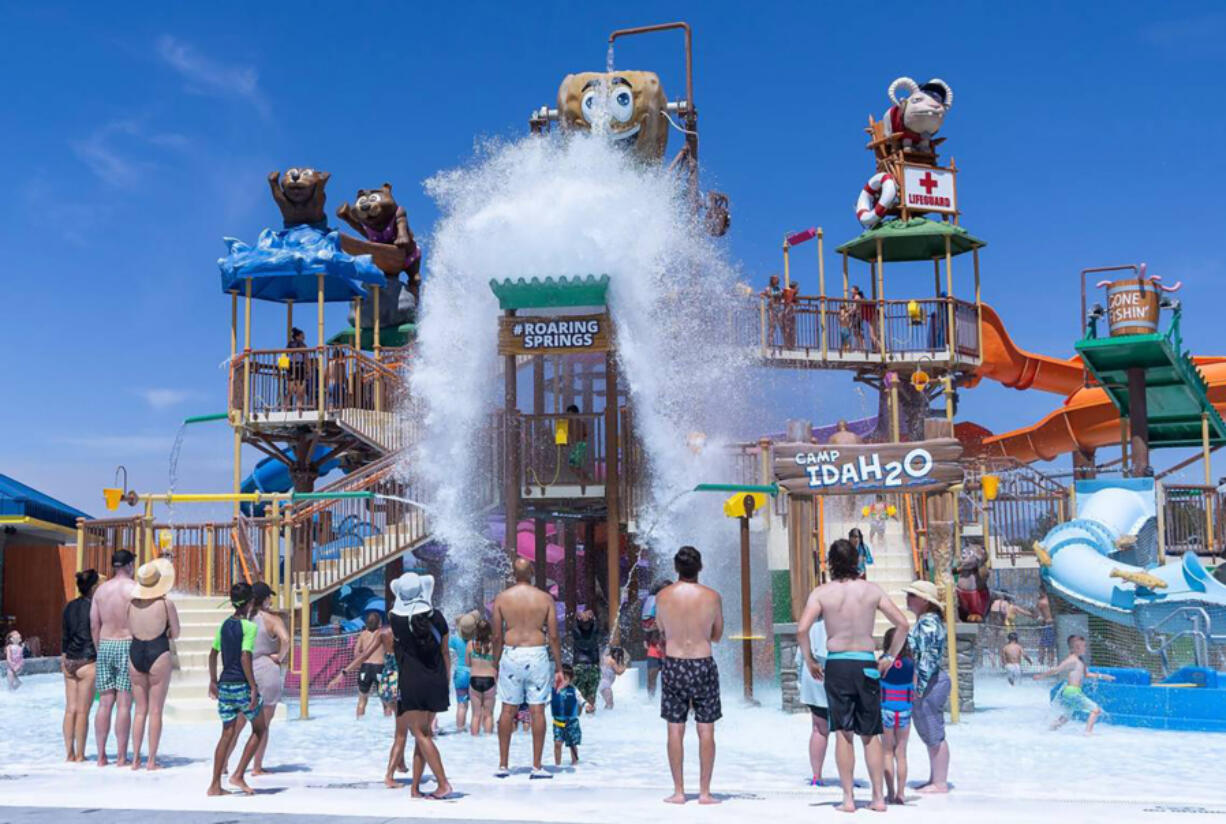 A potato-shaped bucket called Tippin&rsquo; Tater dumps water on patrons. The Idaho-themed attraction is part of Roaring Springs Waterpark&rsquo;s latest expansion efforts. The park in Meridian, Idaho, is the Northwest&rsquo;s biggest water park. (Photos  by Sarah A.