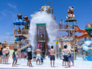 A potato-shaped bucket called Tippin&rsquo; Tater dumps water on patrons. The Idaho-themed attraction is part of Roaring Springs Waterpark&rsquo;s latest expansion efforts. The park in Meridian, Idaho, is the Northwest&rsquo;s biggest water park. (Photos  by Sarah A.