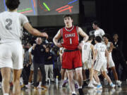 As it turned out, Beckett Currie (1) played his last game for the Camas Papermakers on Feb. 28, a 65-61 loss to Glacier Park in a 4A state Round of 12 game at the Tacoma Dome. Currie had a game-high 26 points on 10 of 17 shooting.