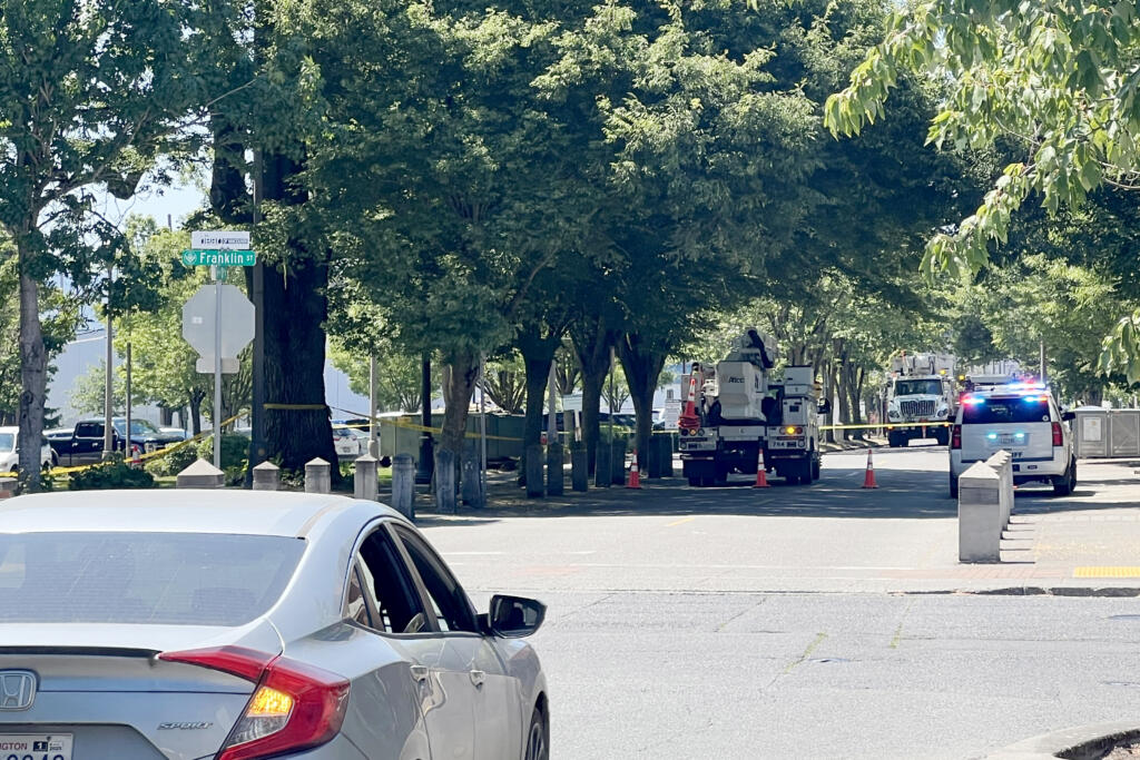 The Clark County Courthouse in downtown Vancouver lost power shortly after noon today and had to close for the remainder of the day.