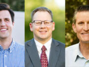 Three candidates to lead Washington&rsquo;s Office of Superintendent of Public Instruction. From left to right: Reid Saaris, Chris Reykdal and David Olson.