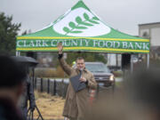 Clark County Food Bank President Alan Hamilton speaks at a Nov. 29, 2022, groundbreaking ceremony for the Clark County Food Bank&rsquo;s new Vision Center.