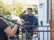 Cinematographer Unni Rav directs a movie June 21 at a home in the Berryessa district of San Jose, Calif.