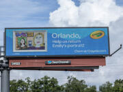 Billboards display kids&rsquo; artwork from Crayola in hopes the owners of the work, now adults, will recognize and claim the artwork in Orlando, Fla. (Willie J.